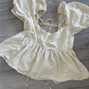 Ciao Lucia Cream Puff Sleeve Blouse